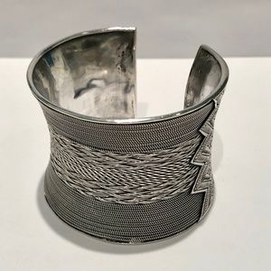 Sterling Silver Wide Cuff Bracelet